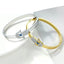 CZ Hamsa - Evil Eye Bangle Bracelet - Gold and Silver