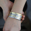 CZ Evil Eye Hamsa Bangle Bracelet - Gold and Silver