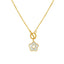 Titanium Steel One Side Seashell Flower Pendant Necklace - Gold