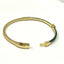CZ Enamel Bangle Bracelet- Gold