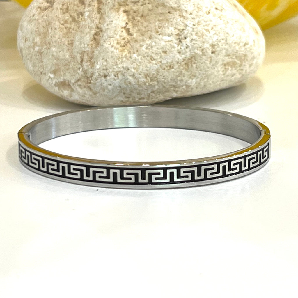 Silver and deals gold bangle bracelet