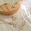 Titanium Steel One Side Seashell Flower Pendant Necklace - Gold