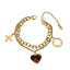 Titanium Steel Four-leaf Flower Heart Bracelet - Gold