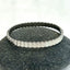 Geometric Pattern Stainless Steel Bangle Bracelet - Silver
