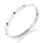 3 mm Stone Multicolor CZ Bangle Bracelet- Gold and Silver