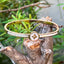 CZ - Shell Gem Four Leaf Bangle Bracelet - Silver, Gold, Rose Gold