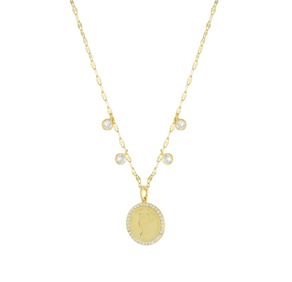 Lady Coin Pendant Necklace-Necklaces-Balara Jewelry