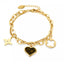 Titanium Steel Four-leaf Flower Heart Bracelet - Gold