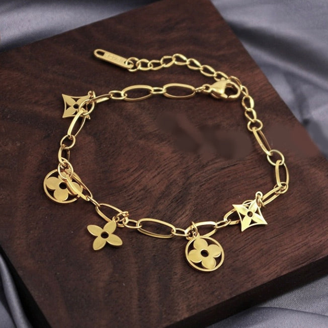 MOP Four Leaf Clover Bracelet - Gold or Silver – Balara Jewelry