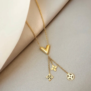 Designer Inspired Clover Necklace - Gold