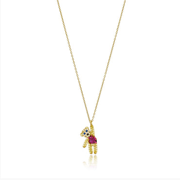 CZ Teddy Bear Design Necklace