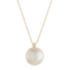 Single Pearl Pendant With CZ Necklace - Gold or Silver