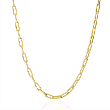 Braided Chain CZ Carabiner Necklace - Gold Leaf