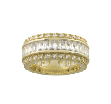 Wide CZ Band Ring-Rings-Balara Jewelry