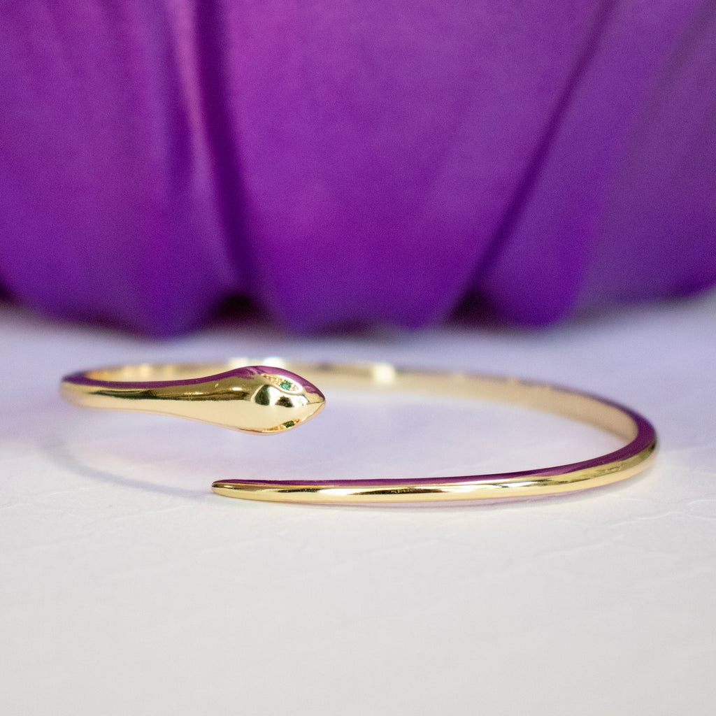 Gold Snake Bangle Bracelet