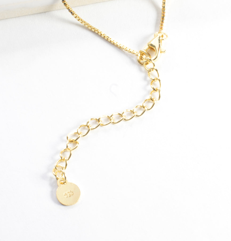 CZ Tag Necklace - Gold